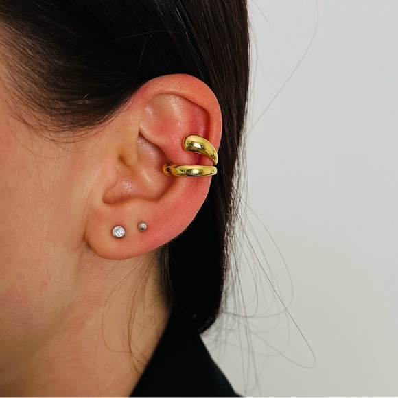 New Ear Cuff Earrings Non Piercing Trendy  Gold Ear Clip Statement - Picture 2 of 7